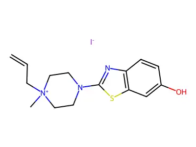Piperazinium, 4-(6-hydroxy-2-benzothiazolyl)-1-methyl-1-(2-propenyl)-, iodide structure
