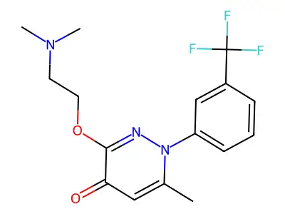 3-(2-(Dimethylamino)ethoxy)-6-methyl-1-(3-(trifluoromethyl)phenyl)-4(1H)-pyridazinone structure