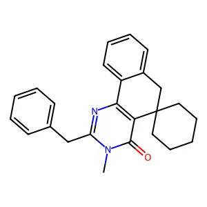 2-benzyl-3-methylspiro[6H-benzo[h]quinazoline-5,1'-cyclohexane]-4-one structure