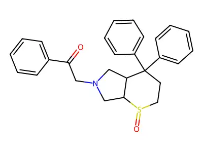 Diphenyl-4,4 phenylacetyl-6 oxyde-1 perhydrothiopyrano(2,3-c)pyrrole-(1RS,4aSR,7aSR) [French] structure
