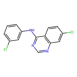 7-chloro-N-(3-chlorophenyl)quinazolin-4-amine structure
