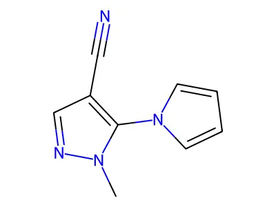1-methyl-5-(1H-pyrrol-1-yl)-1H-pyrazole-4-carbonitrile structure