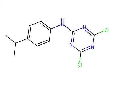 4,6-Dichloro-N-(4-(1-methylethyl)phenyl)-1,3,5-triazin-2-amine structure