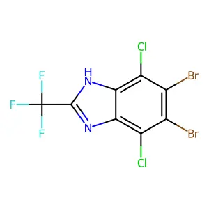 Benzimidazole, 5,6-dibromo-4,7-dichloro-2-(trifluoromethyl)- structure