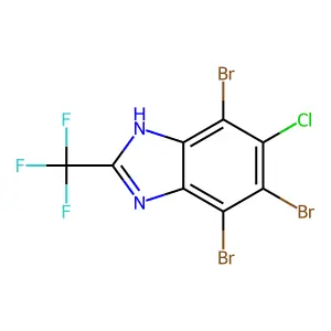Benzimidazole, 6-chloro-4,5,7-tribromo-2-(trifluoromethyl)- structure