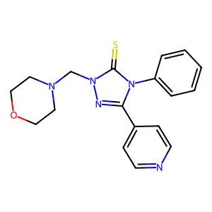 2-(Morpholin-4-ylmethyl)-4-phenyl-5-pyridin-4-yl-1,2,4-triazole-3-thione structure