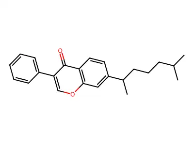 4H-1-Benzopyran-4-one, 7-(1,5-dimethylhexyl)-3-phenyl- structure