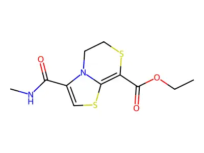 Thiazolo(2,3-c)(1,4)thiazine-8-carboxylic acid, 5,6-dihydro-3-((methylamino)carbonyl)-, ethyl ester structure