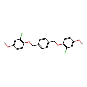 Benzene, 1,4-bis[(2-chloro-4-methoxyphenoxy)methyl]- structure