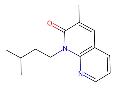 1,8-Naphthyridin-2(1H)-one, 3-methyl-1-(3-methylbutyl)- structure