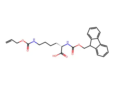 Na-Fmoc-Ne-allyloxycarbonyl-D-lysine structure