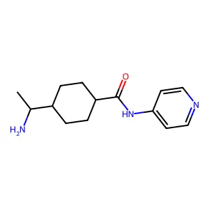 4-(1-aminoethyl)-N-pyridin-4-yl-1-cyclohexanecarboxamide structure