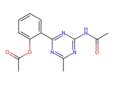 Acetic acid 2-(4-acetylamino-6-methyl-(1,3,5)triazin-2-YL)-phenyl ester structure