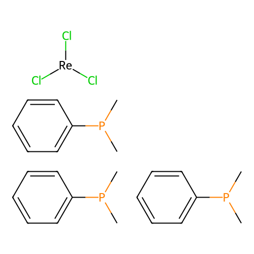 Mer-Trichlorotris(dimethylphenylphosphine)rhenium(III), 97% structure
