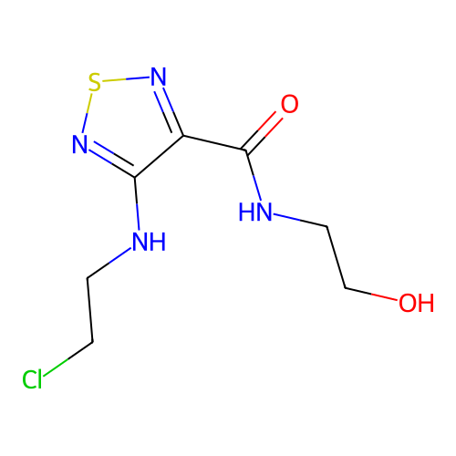 4-[(2-Chloroethyl)amino]-N-(2-hydroxyethyl)-1,2,5-thiadiazole-3-carboxamide structure