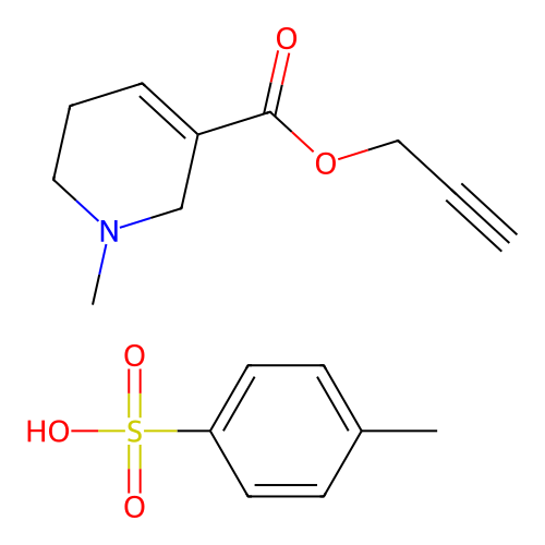 Arecaidine propargyl ester tosylate structure