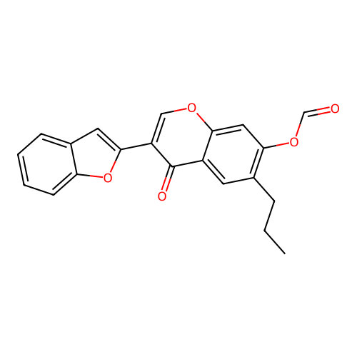 3-(benzofuran-2-yl)-4-oxo-6-propyl-4H-chromen-7-yl formate structure