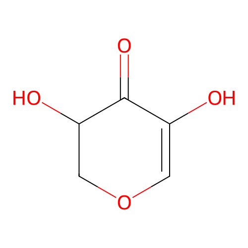 2,3-dihydro-3,5-dihydroxy-(4H)-pyran-4-one structure