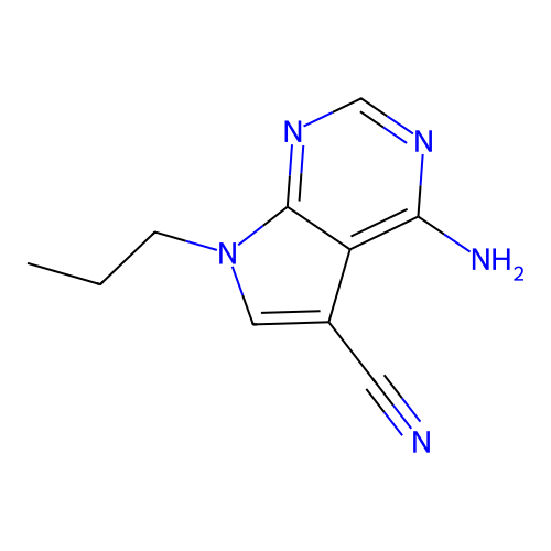 4-Amino-7-propyl-pyrrolo[2,3-d]pyrimidine-5-carbonitrile structure