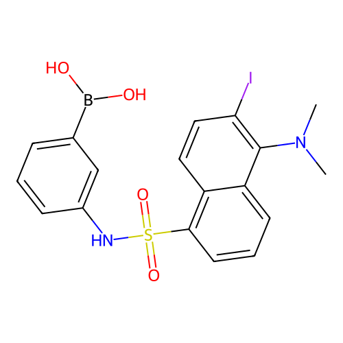 3-(5-Dimethylamino-6-iodo-1-naphthalenesulfonamido)phenylboronic acid structure