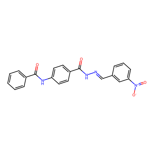 N-(4-{[(2E)-2-(3-nitrobenzylidene)hydrazinyl]carbonyl}phenyl)benzamide structure