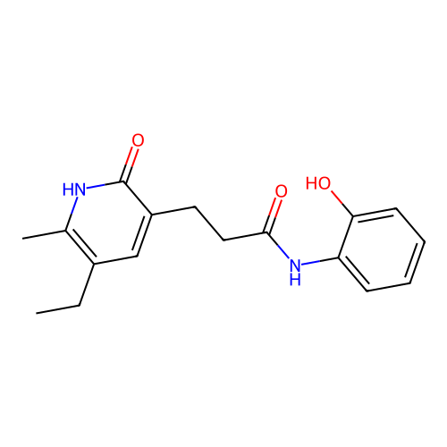 5-Ethyl-1,2-dihydro-N-(2-hydroxyphenyl)-6-methyl-2-oxo-3-pyridinepropanamide structure
