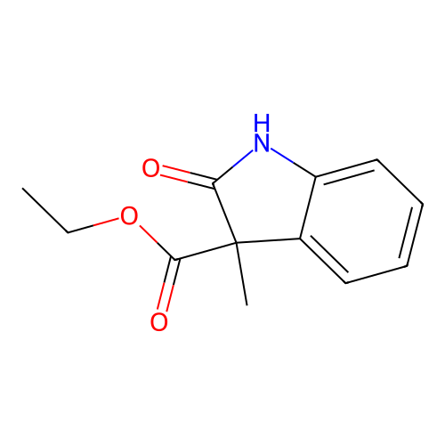Ethyl 2,3-dihydro-3-methyl-2-oxo-1H-indole-3-carboxylate structure