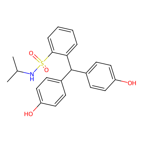 2-[bis(4-hydroxyphenyl)methyl]-N-propan-2-ylbenzenesulfonamide structure