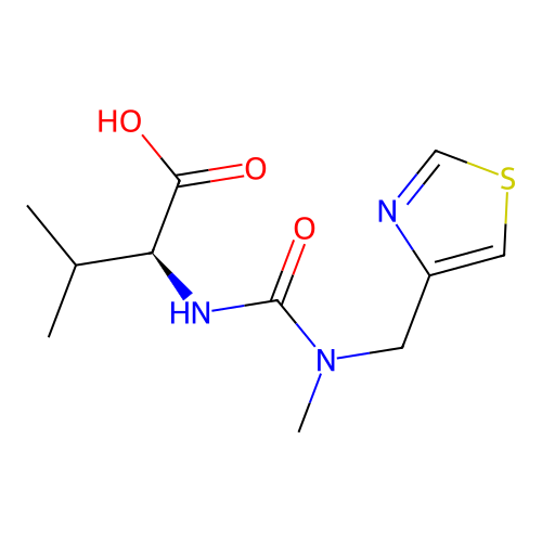 (2S)-3-methyl-2-[[methyl(1,3-thiazol-4-ylmethyl)carbamoyl]amino]butanoic acid structure