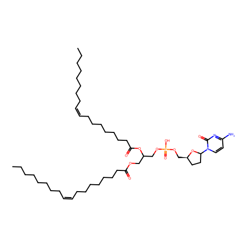 1,2-Dioleoyl-glycero-3-phospho-5'-(2',3')-dideoxycytidine structure