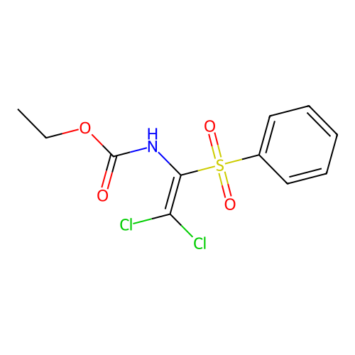 Ethyl 2,2-dichloro-1-(phenylsulfonyl)vinylcarbamate structure