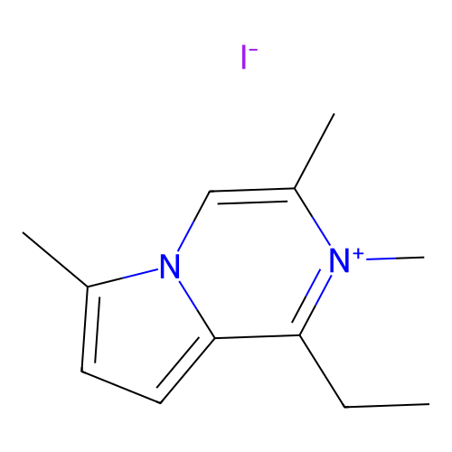 1-Ethyl-2,3,6-trimethylpyrrolo[1,2-A]pyrazin-2-ium iodide structure