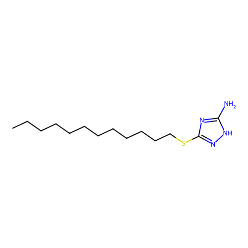 5-dodecylthio-1H-1,2,4-triazole-3-ylamine structure