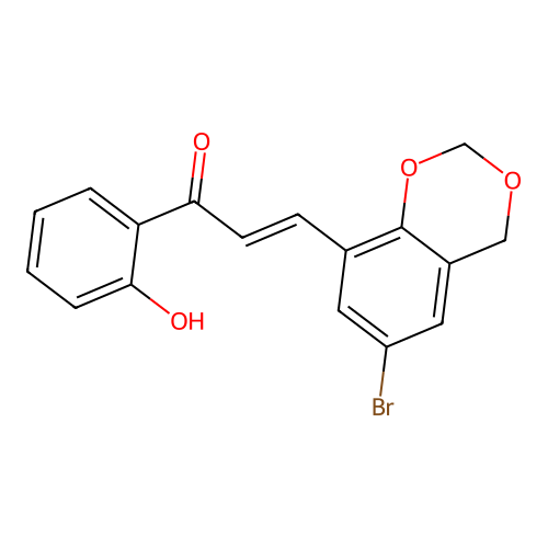 3-(6-Bromo-4H-benzo(1,3)dioxin-8-YL)-1-(2-hydroxy-phenyl)-propenone structure