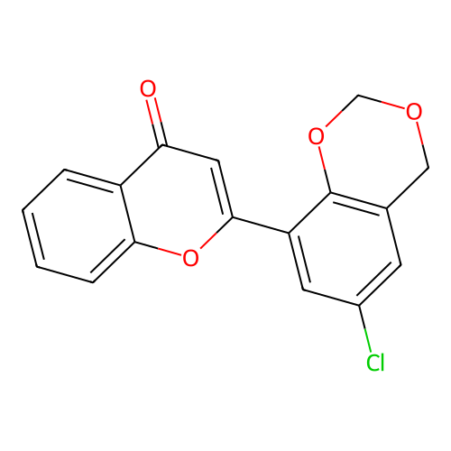 2-(6-chloro-4H-benzo[d][1,3]dioxin-8-yl)-4H-chromen-4-one structure