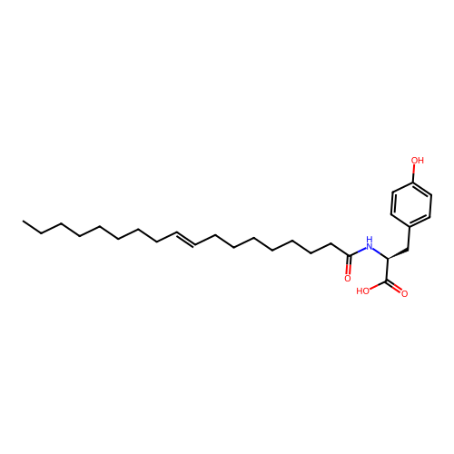 (2S)-3-(4-hydroxyphenyl)-2-(octadec-9-enoylamino)propanoic acid structure