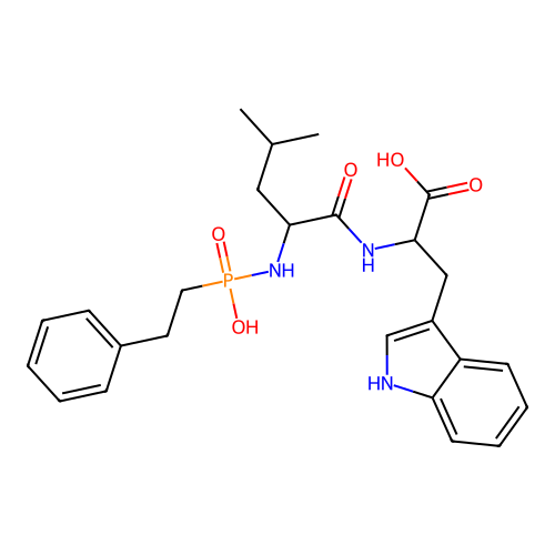 L-Tryptophan, N-[hydroxy(2-phenylethyl)phosphinyl]-L-leucyl- structure