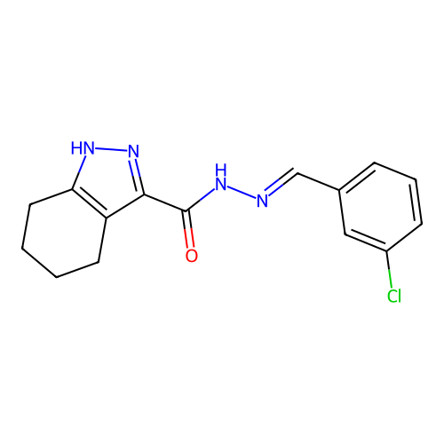 N'-(3-Chlorobenzylidene)-4,5,6,7-tetrahydro-1H-indazole-3-carbohydrazide structure