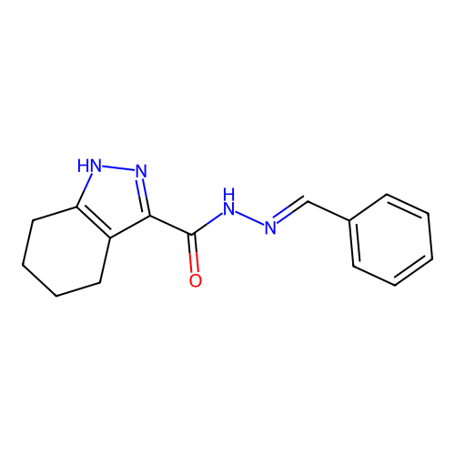 4,5,6,7-Tetrahydro-1H-indazole-3-carboxylic acid benzylidene-hydrazide structure