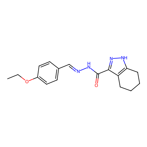 N'-[(E)-(4-ethoxyphenyl)methylidene]-4,5,6,7-tetrahydro-1H-indazole-3-carbohydrazide structure
