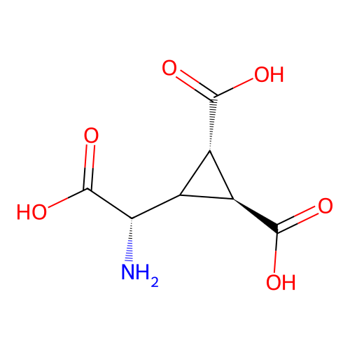 (1S,2S)-3-[(S)-amino(carboxy)methyl]cyclopropane-1,2-dicarboxylic acid structure