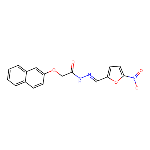 2-(naphthalen-2-yloxy)-N'-[(E)-(5-nitrofuran-2-yl)methylidene]acetohydrazide structure