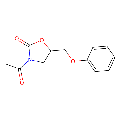 3-Acetyl-5-phenoxymethyl-2-oxazolidinone structure