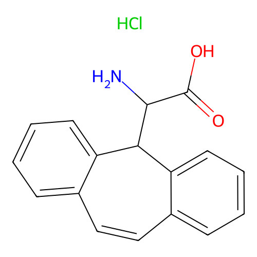 alpha-Amino-5H-dibenzo[a,d]-cycloheptene-5-acetic acid, hydrochloride structure