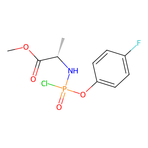 methyl (2S)-2-[[chloro-(4-fluorophenoxy)phosphoryl]amino]propanoate structure