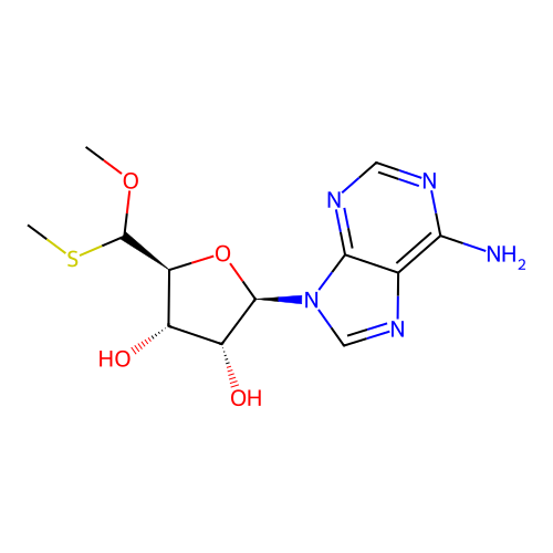 Adenosine, 5'-O-methyl-5'-C-(methylthio)- structure