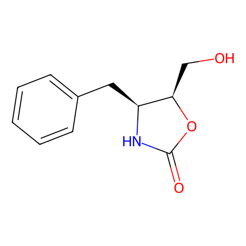 (4S,5S)-5-hydroxymethyl-4-phenylmethyloxazolidinone structure