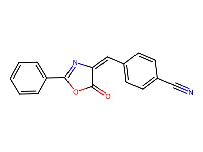 4-[(5-Oxo-2-phenyl-4,5-dihydro-1,3-oxazol-4-ylidene)methyl]benzonitrile structure