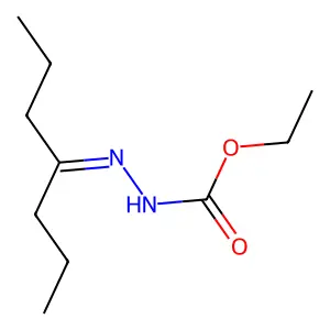 Carbazic acid, 3-(1-propylbutylidene)-, ethyl ester structure