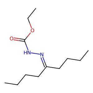 Carbazic acid, 3-(1-butylpentylidene)-, ethyl ester structure